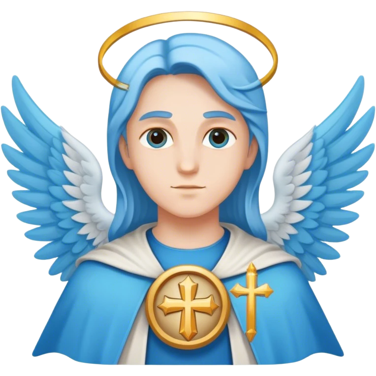 saint emblem light blue wings emoji