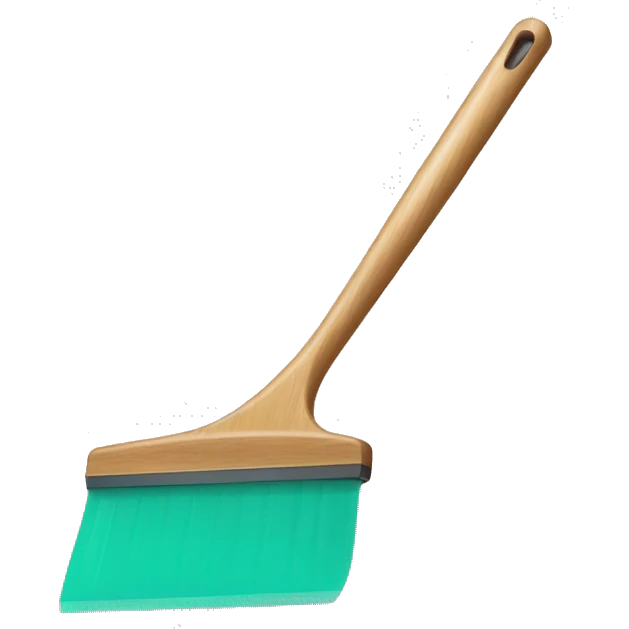 squeegee with long wooden handle emoji