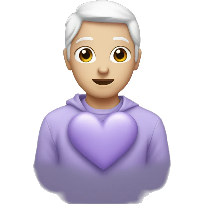 Lavender heart without face emoji