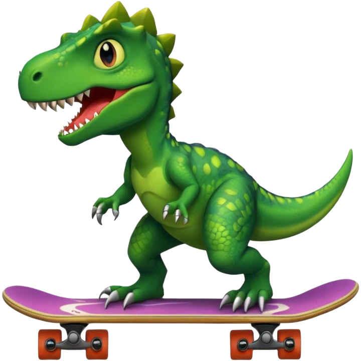 Dinosaur on a skateboard emoji