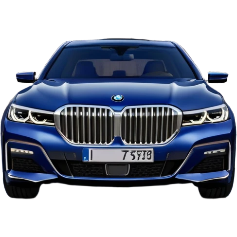 BMW 7 Series (2022) – cinematic-realistic BMW 7 Series emoji, its dark blue exterior gleaming under the city lights as it makes its way through bustling streets. The sophisticated interior whispers luxury as the vehicle drives with remarkable poise, embodying a perfect harmony between cutting-edge technology and comfort. emoji