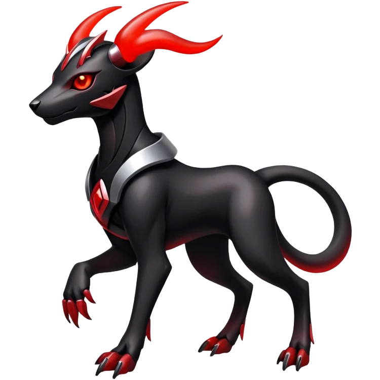 Shiny Gothic Exotic Futuristic Houndoom-Genesect-Pokémon-Fakémon-hybrid-creature emoji