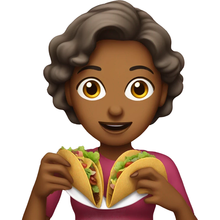 Woman eating tacos emoji