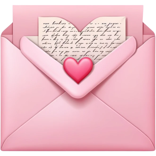 Pink romantic letter emoji