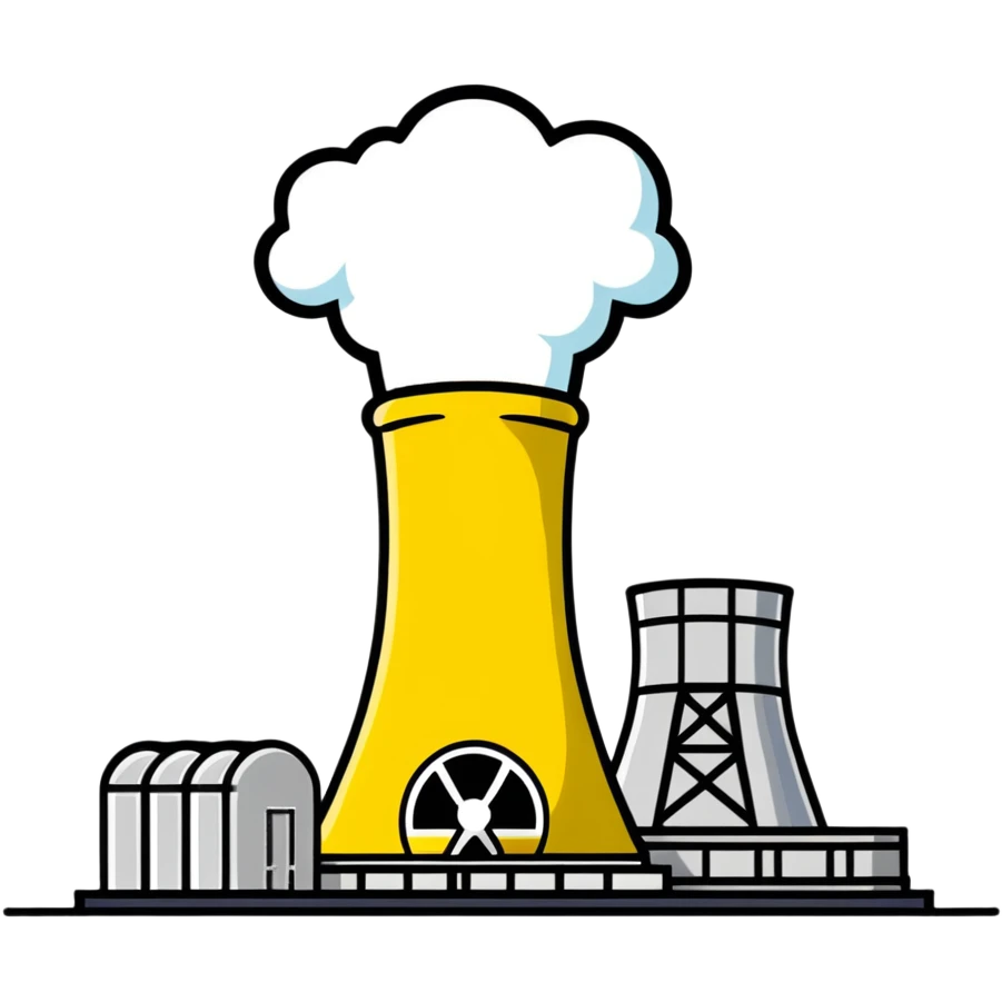 nuclear power plant with a banana emoji