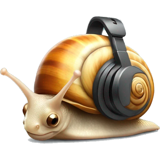 Snail with headphone emoji