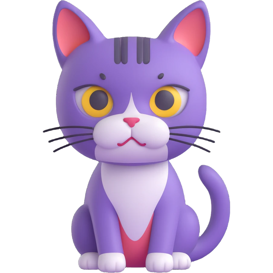 cat with a sad face emoji