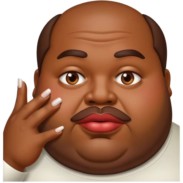 Fat man with big lips and long nails emoji