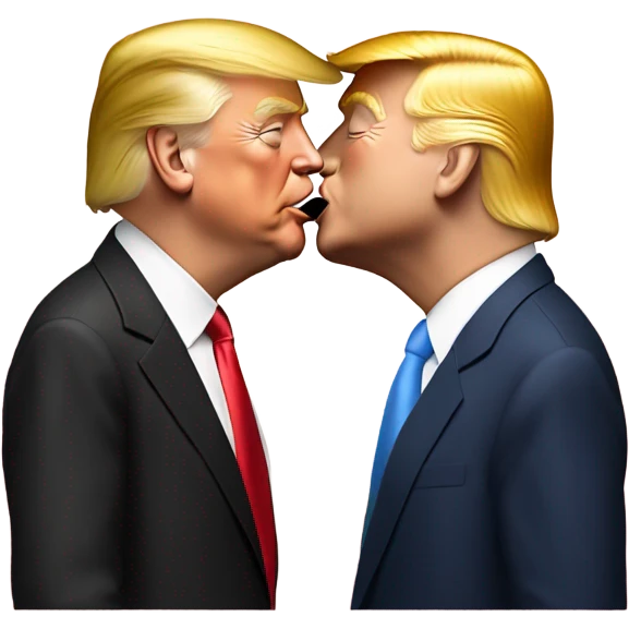 elon musk kissing donald trump emoji