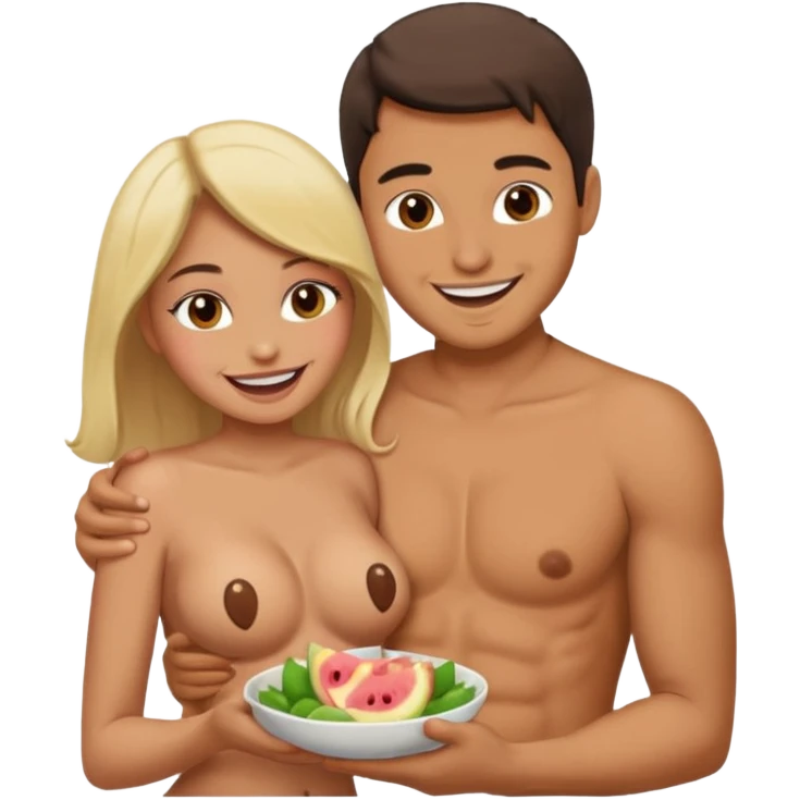Guy eating a girls pussy out and she has her boobs out emoji emoji