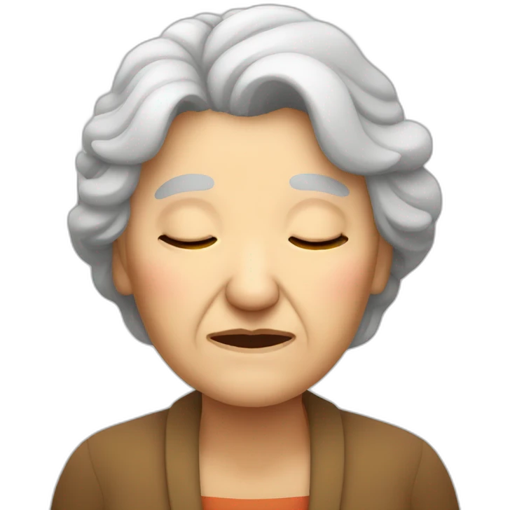sleepy old woman emoji