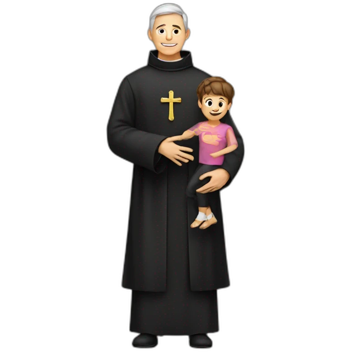 A priest with a child emoji