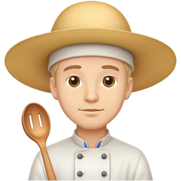 line cook white man big hat emoji