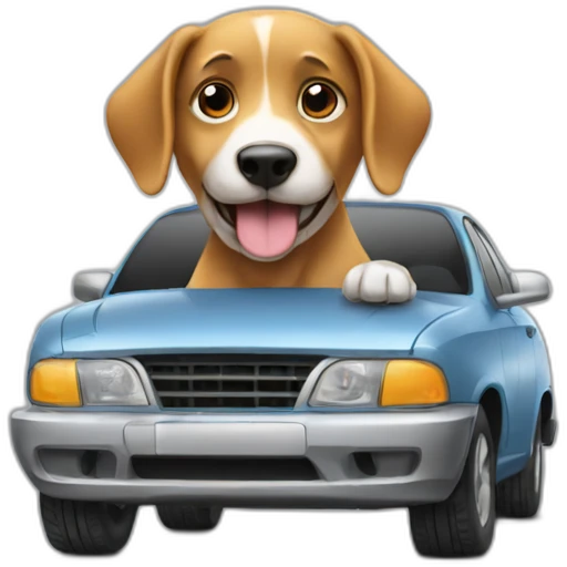 dog fixing a car emoji