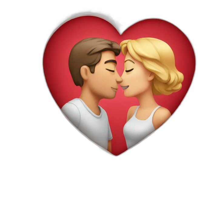 hearts flying couple kissing emoji