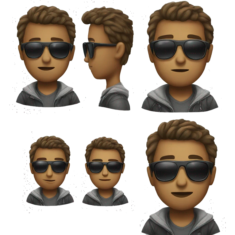 hacker look boy with sunglass emoji