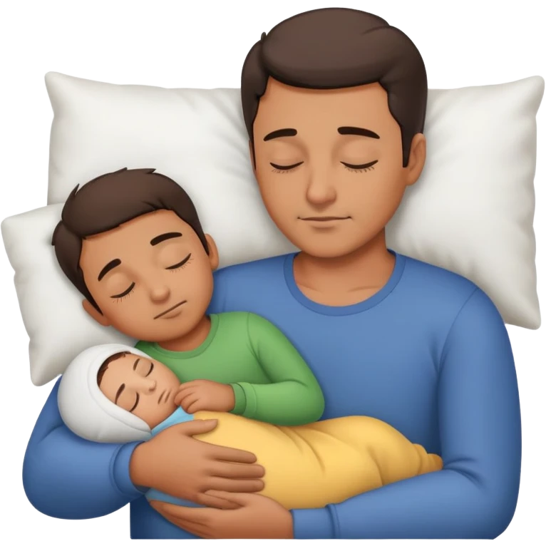 sleeping dad holding son emoji