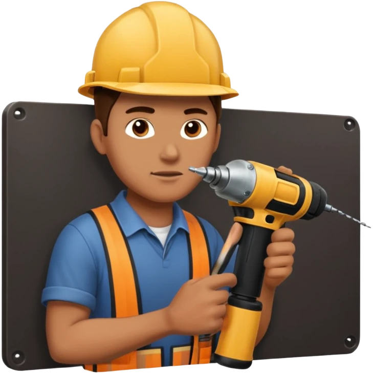 it's ok, but i want to see him from the left side, while is drilling a dark panel emoji