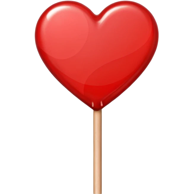 heart shaped semi transparent red lollipop on a stick emoji