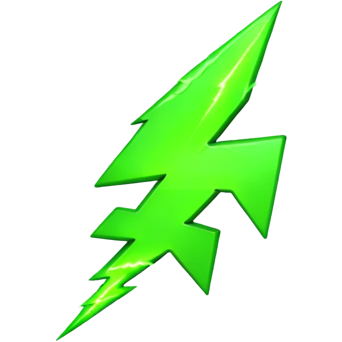 green neon bolt emoji