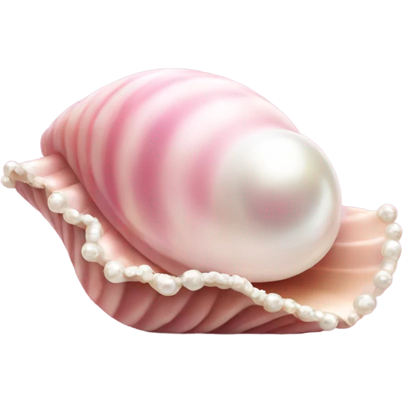 Pink ocean shell with pearl emoji