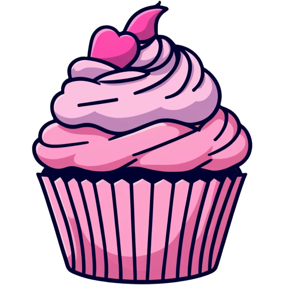 cupcake with pink icing emoji