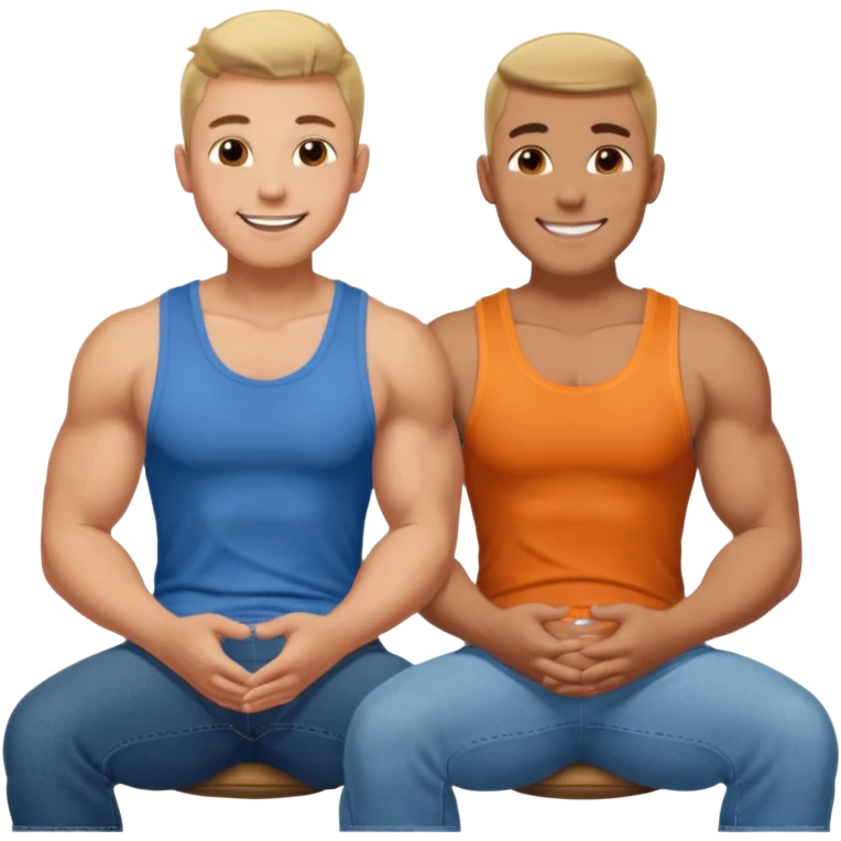 Gay man bouncing on another gay man’s lap emoji