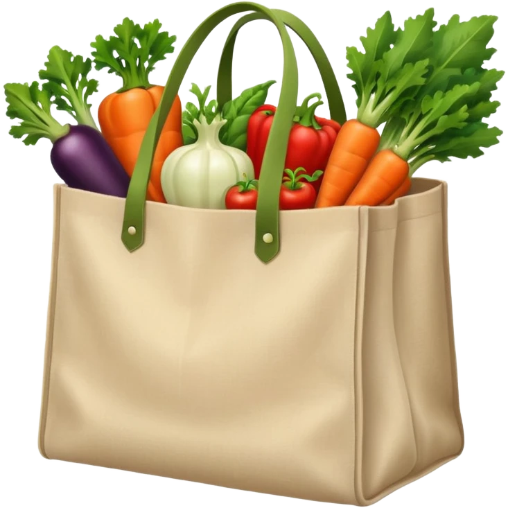 cartoon market bag. top view emoji