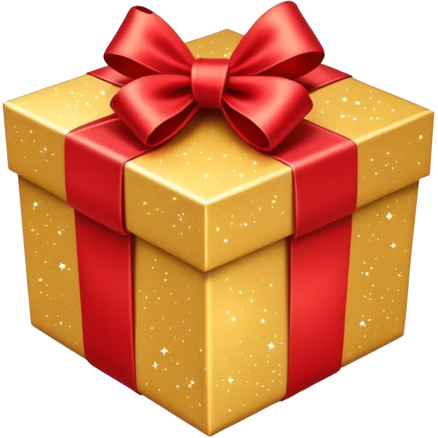 gift box with a bow, surrounded by sparkles emoji