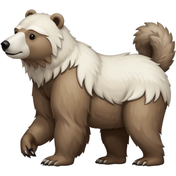 Brown polar bear with a wolf’s tail emoji