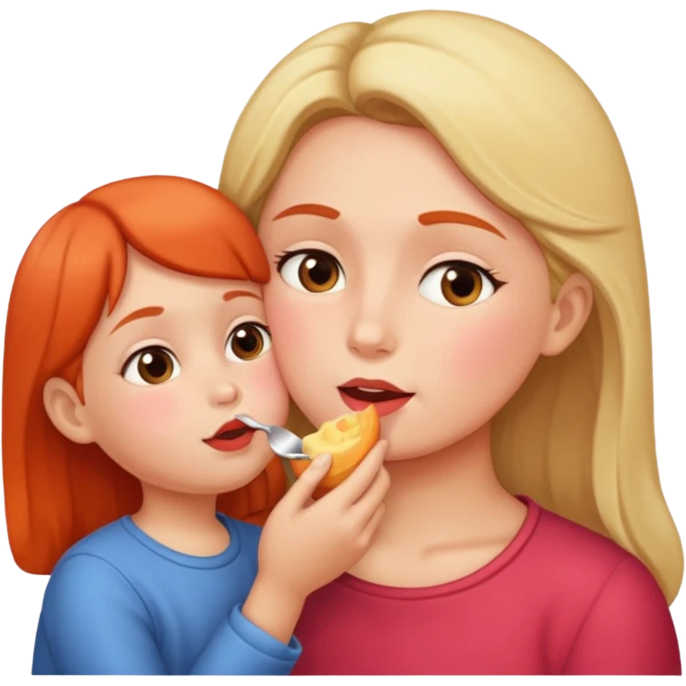 بچه ای که داره جیجی مامانشو میخوره emoji
