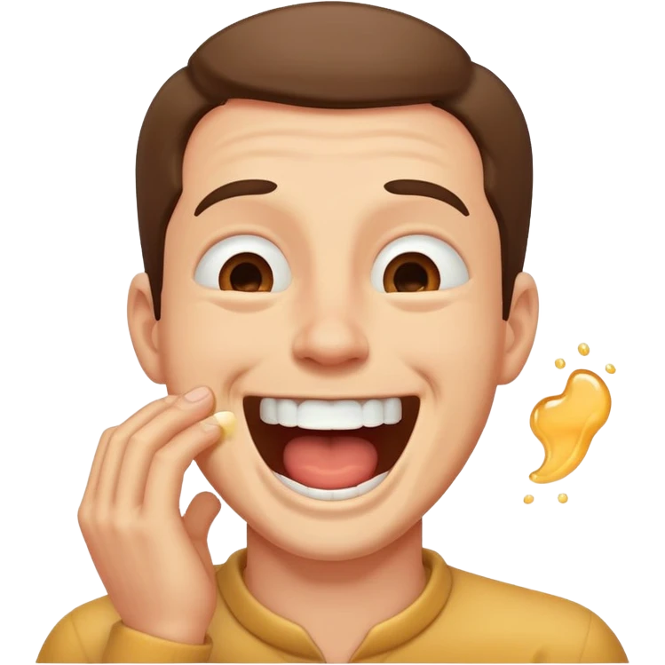 Man choking himself laughing  emoji
