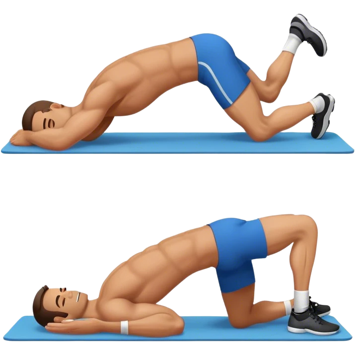 man lying-down-on-back weighted glute-bridges emoji