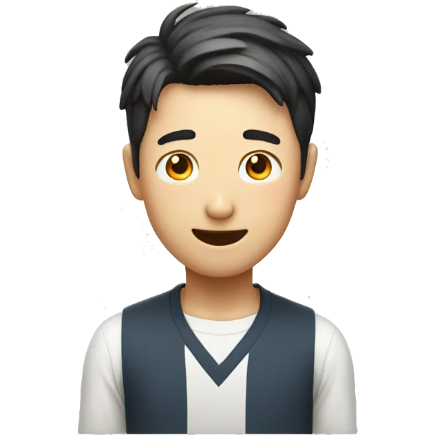 Smiling Korean Man have a surprised emoji