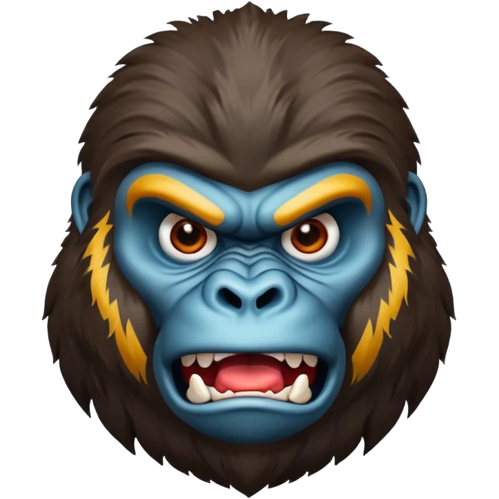 A gorilla angry face symbol with realstick  emoji