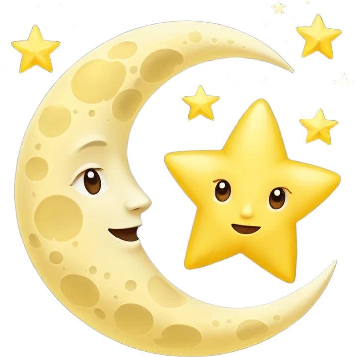 Moon and star love each other  emoji