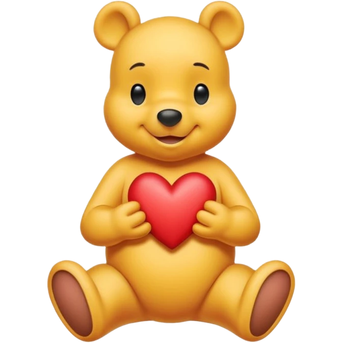 Winnie the Pooh with heart cross emoji