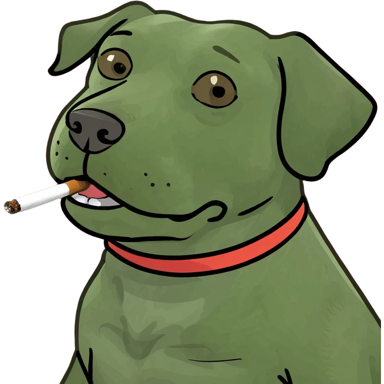 Dog smoking a blunt emoji