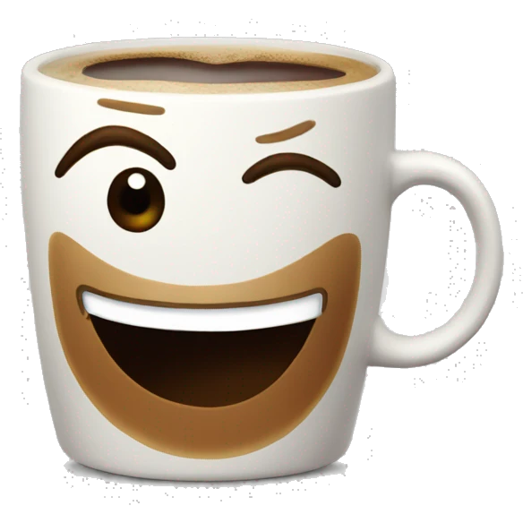 Coffee winking  emoji