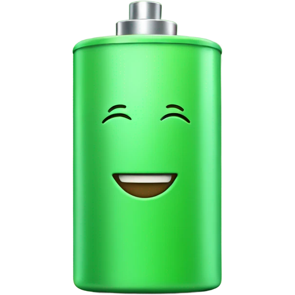 Green battery with single smile emoji