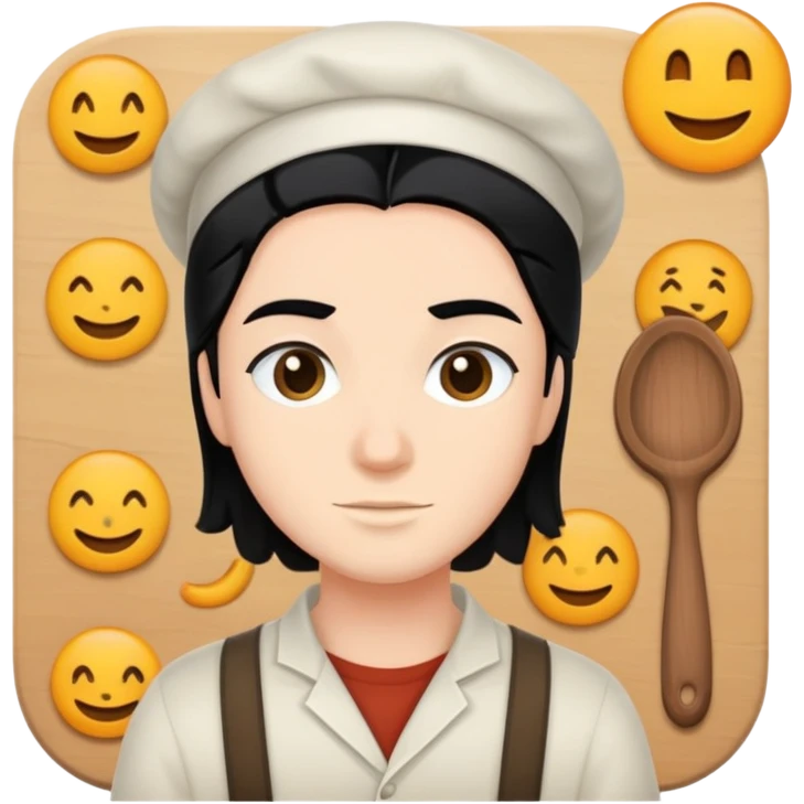 Artesã branca de cabelo preto  emoji