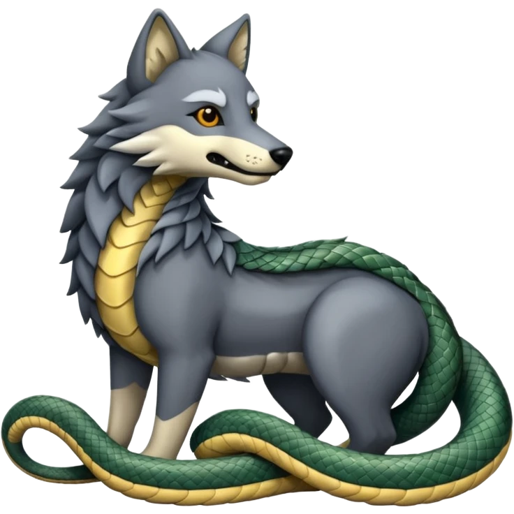 un lupo ed un serpente emoji