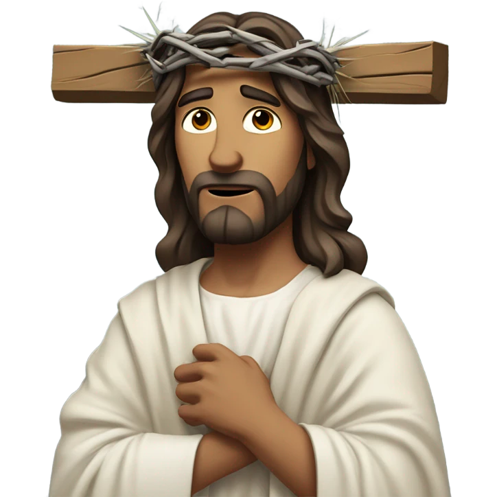 Jesus carrying a cross emoji