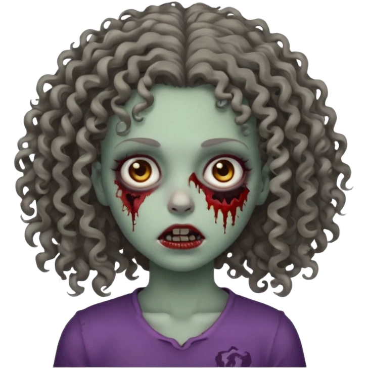 Menina zumbi cabelo cacheado  emoji