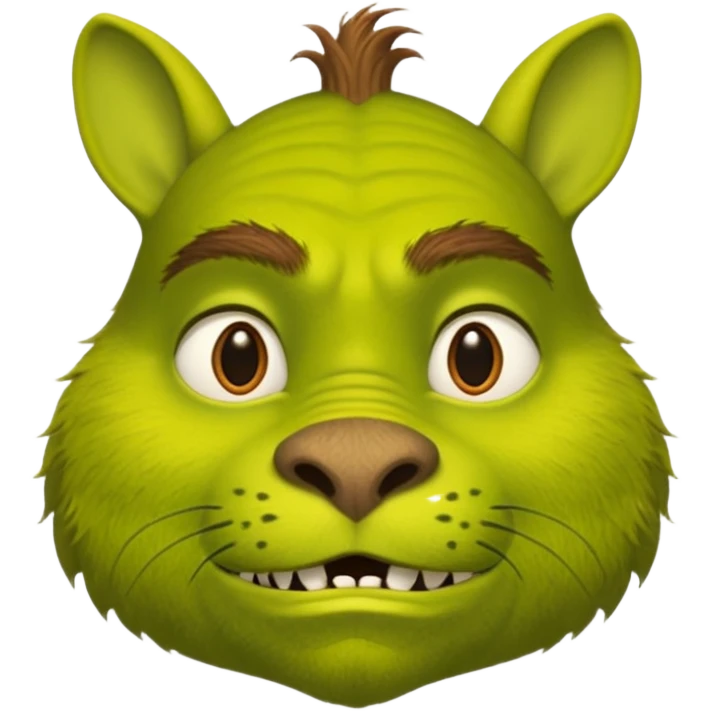 Gros chat qui ressemble à Shrek emoji