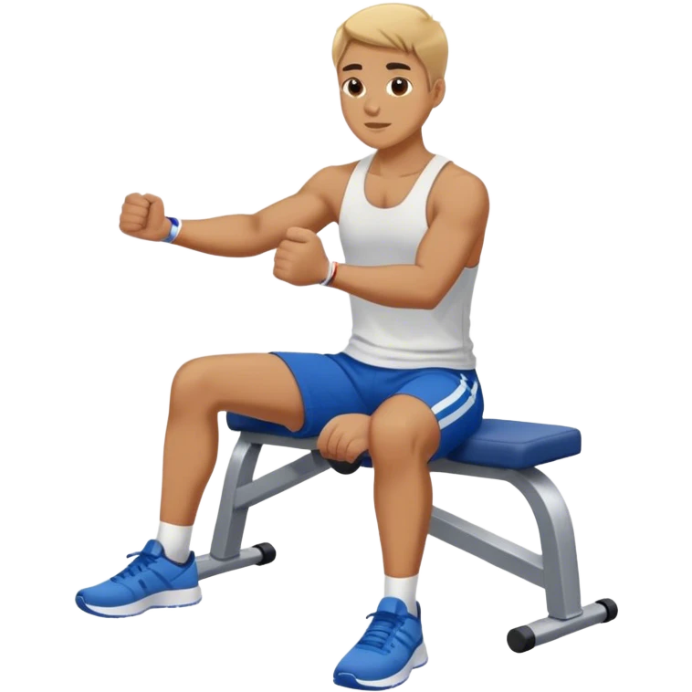 blue shorts seated rows exercise emoji