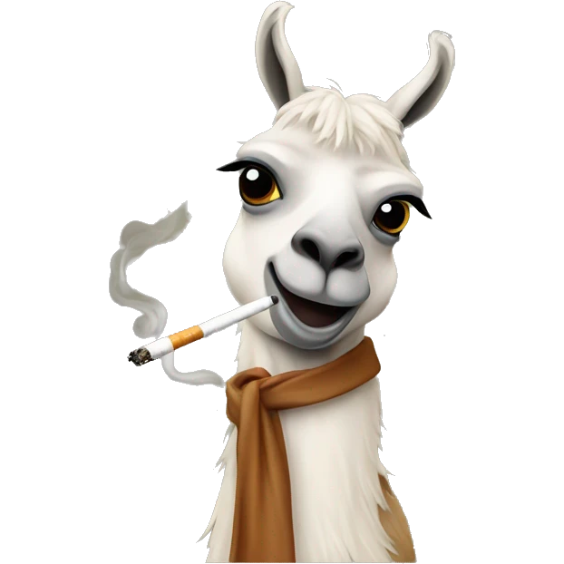 Lama smoking a cigarette  emoji
