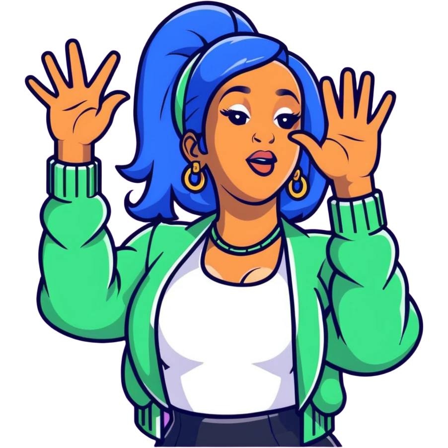 Cardi B making money rain emoji