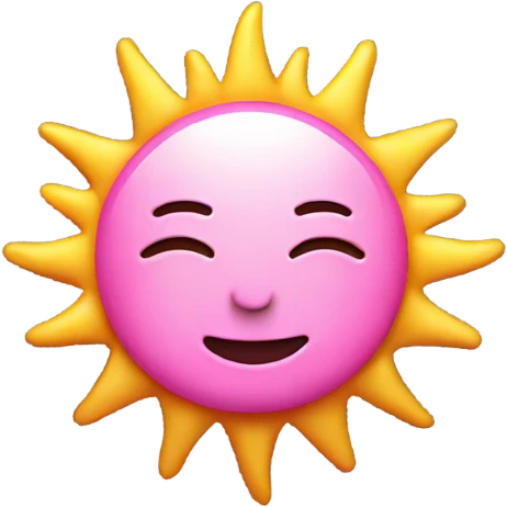 sun with face pink emoji