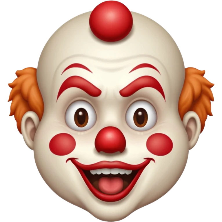 Clown with mouth open and mouth is full of chocolate emoji